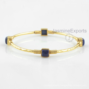 Beautiful 18k Gold Lapis Bangle, 925 Sterling Silver Bangles Jewelry For Wholesale Supplier